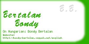 bertalan bondy business card